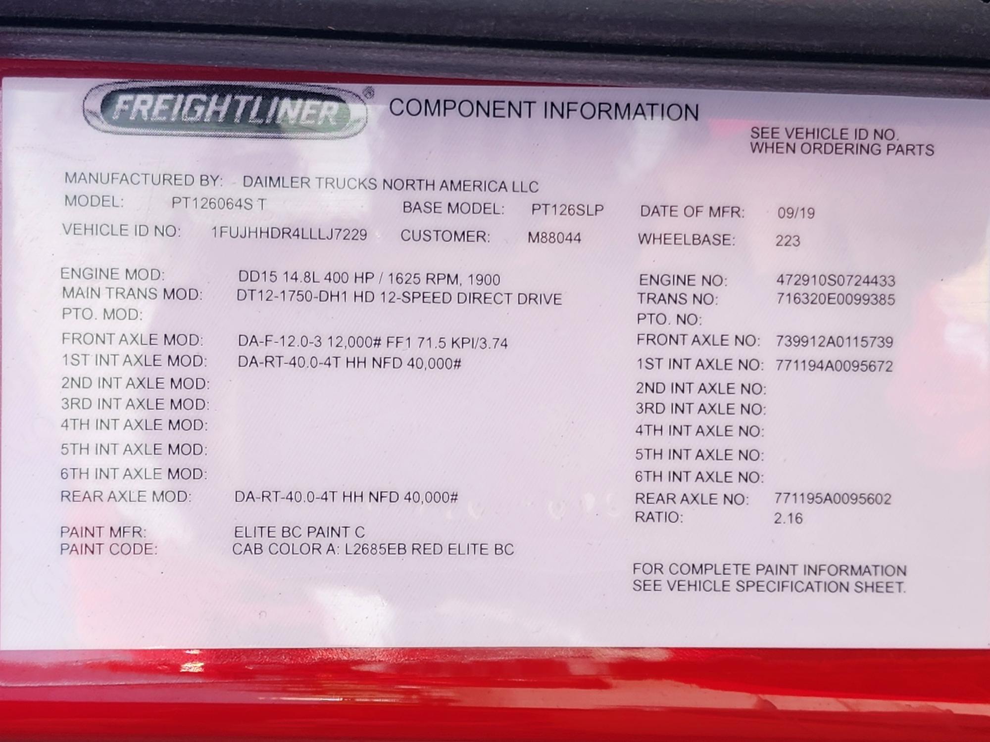 2020 FREIGHTLINER CASCADIA 126SLP - image 19