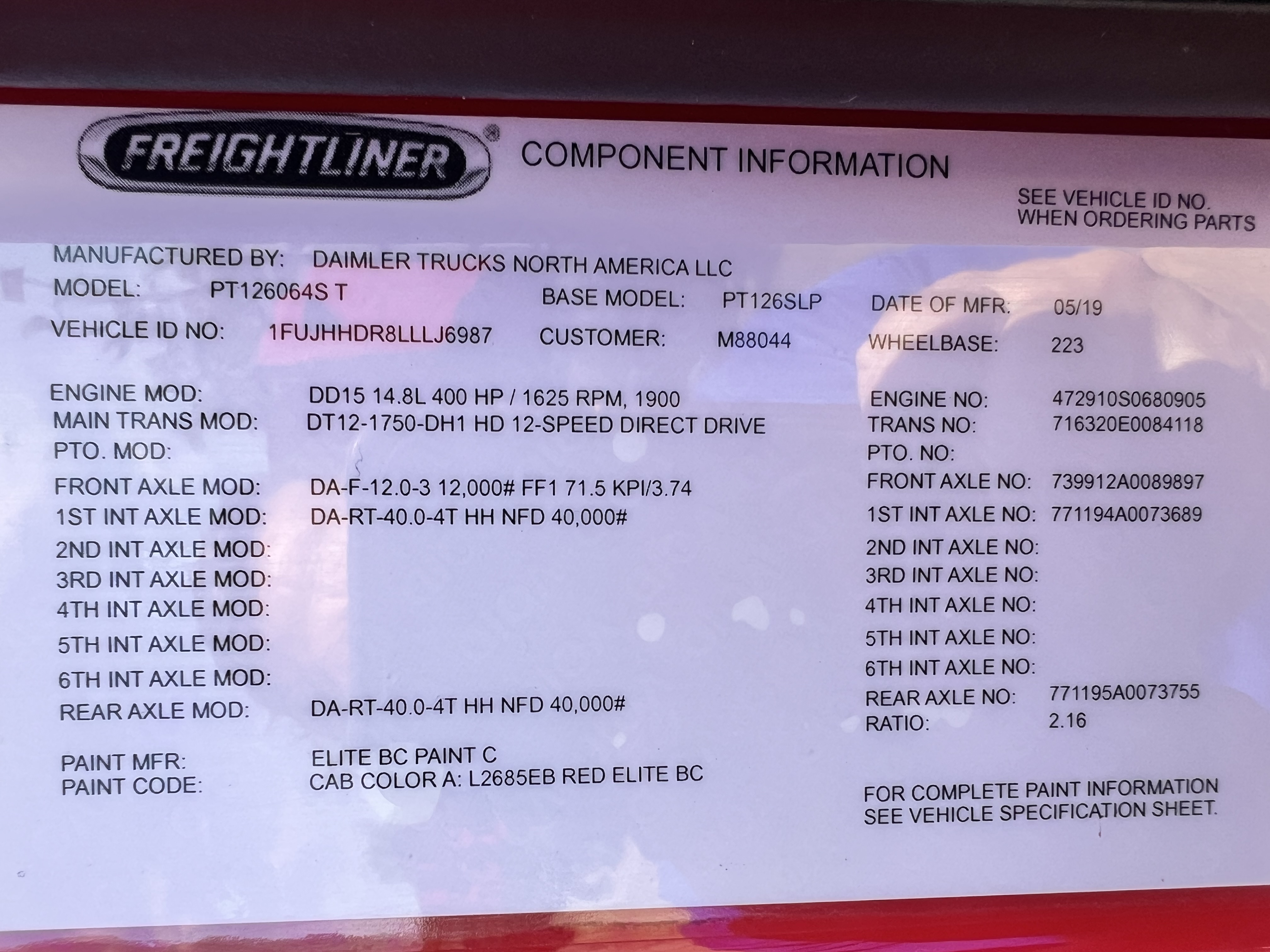 2020 FREIGHTLINER CASCADIA 126SLP - image 19